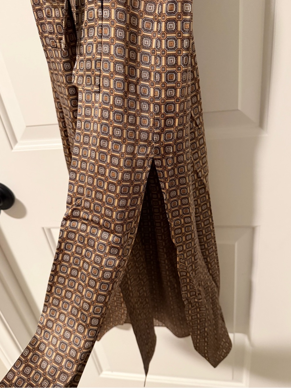 Banana Republic Brown Geometric Print Maxi Shirt Dress - Picture 3 of 5